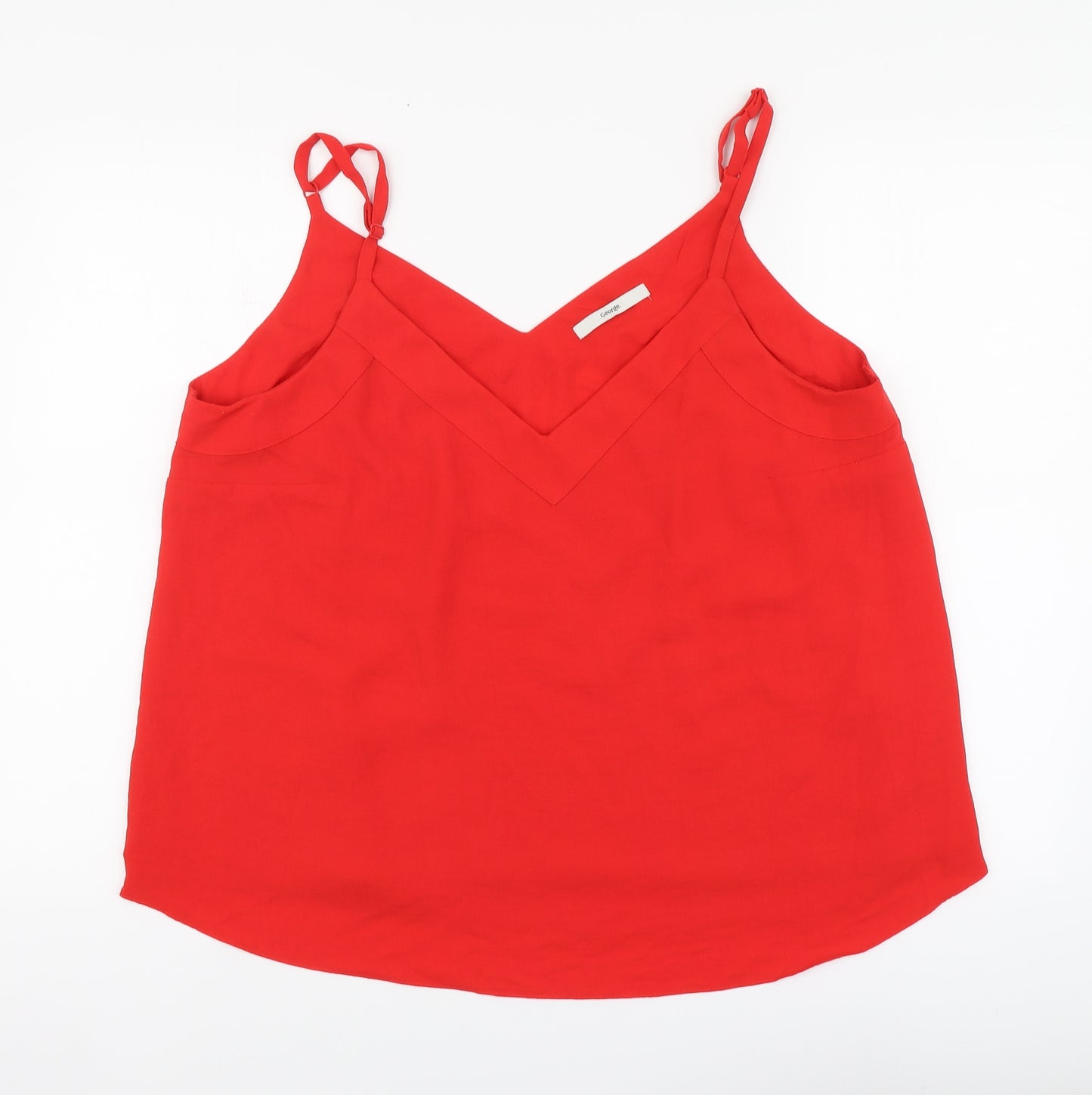 George Womens Red Polyester Camisole Blouse Size 18 V-Neck