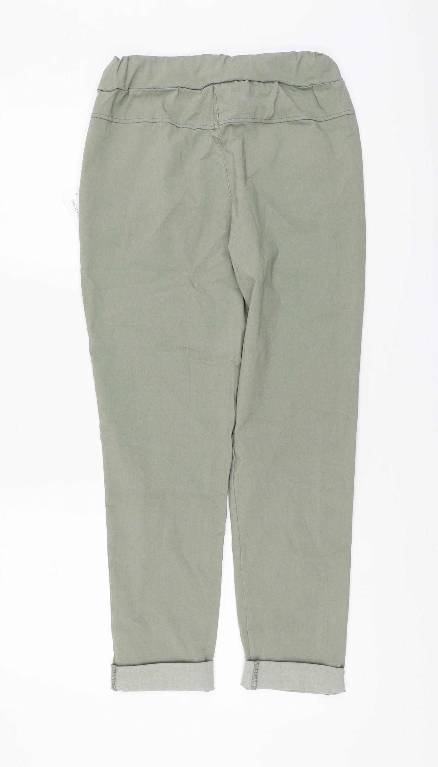 Blue Vanilla Womens Green Viscose Trousers One Size L24 in Regular Button