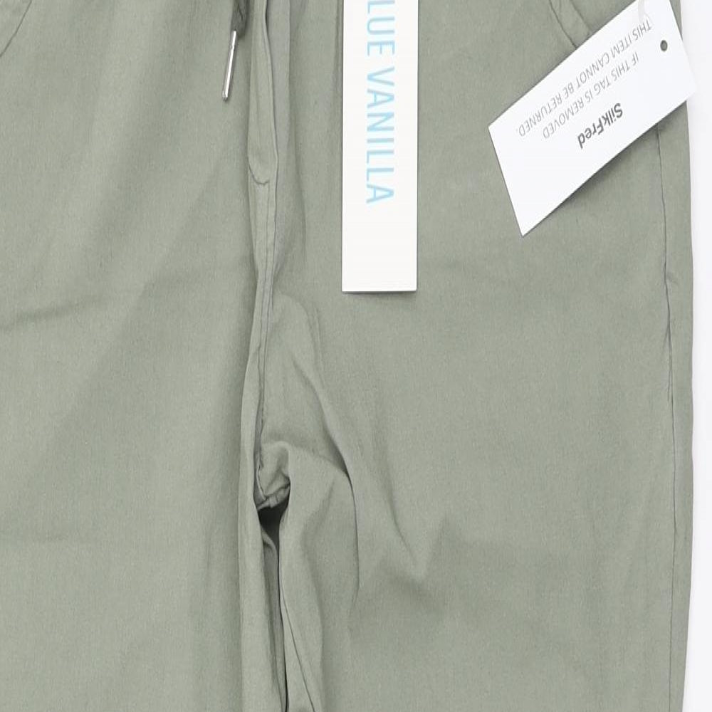 Blue Vanilla Womens Green Viscose Trousers One Size L24 in Regular Button