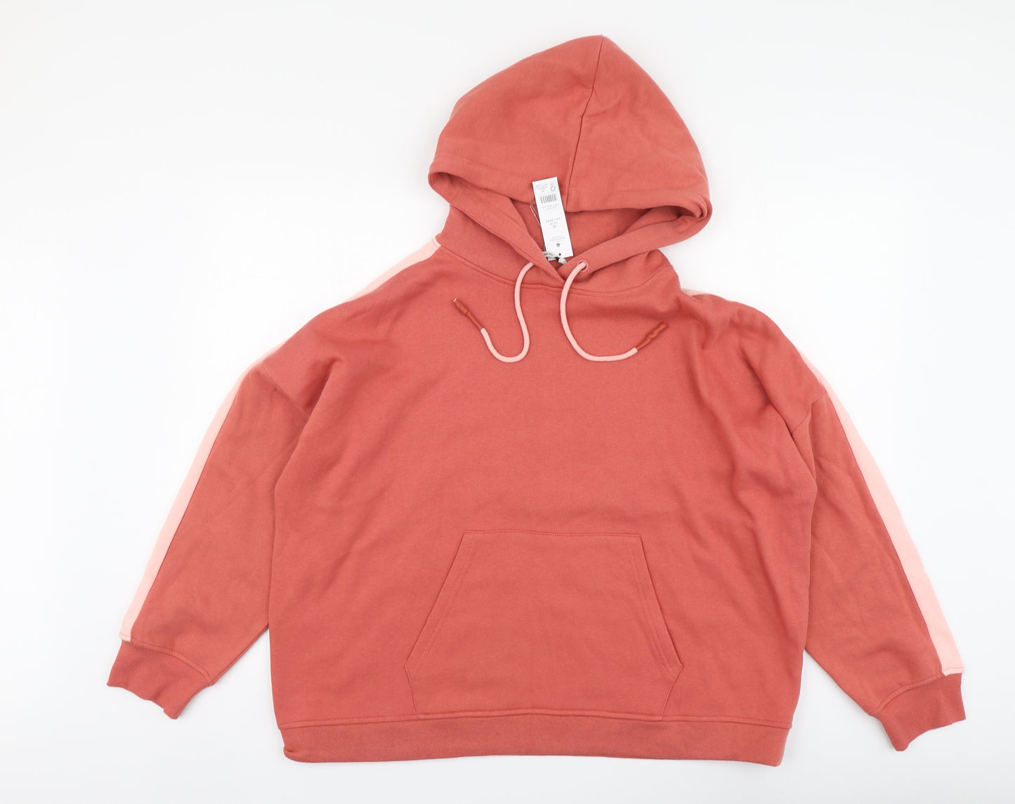George Womens Orange Cotton Pullover Hoodie Size 12