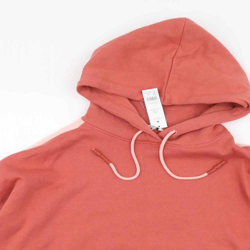 George Womens Orange Cotton Pullover Hoodie Size 12