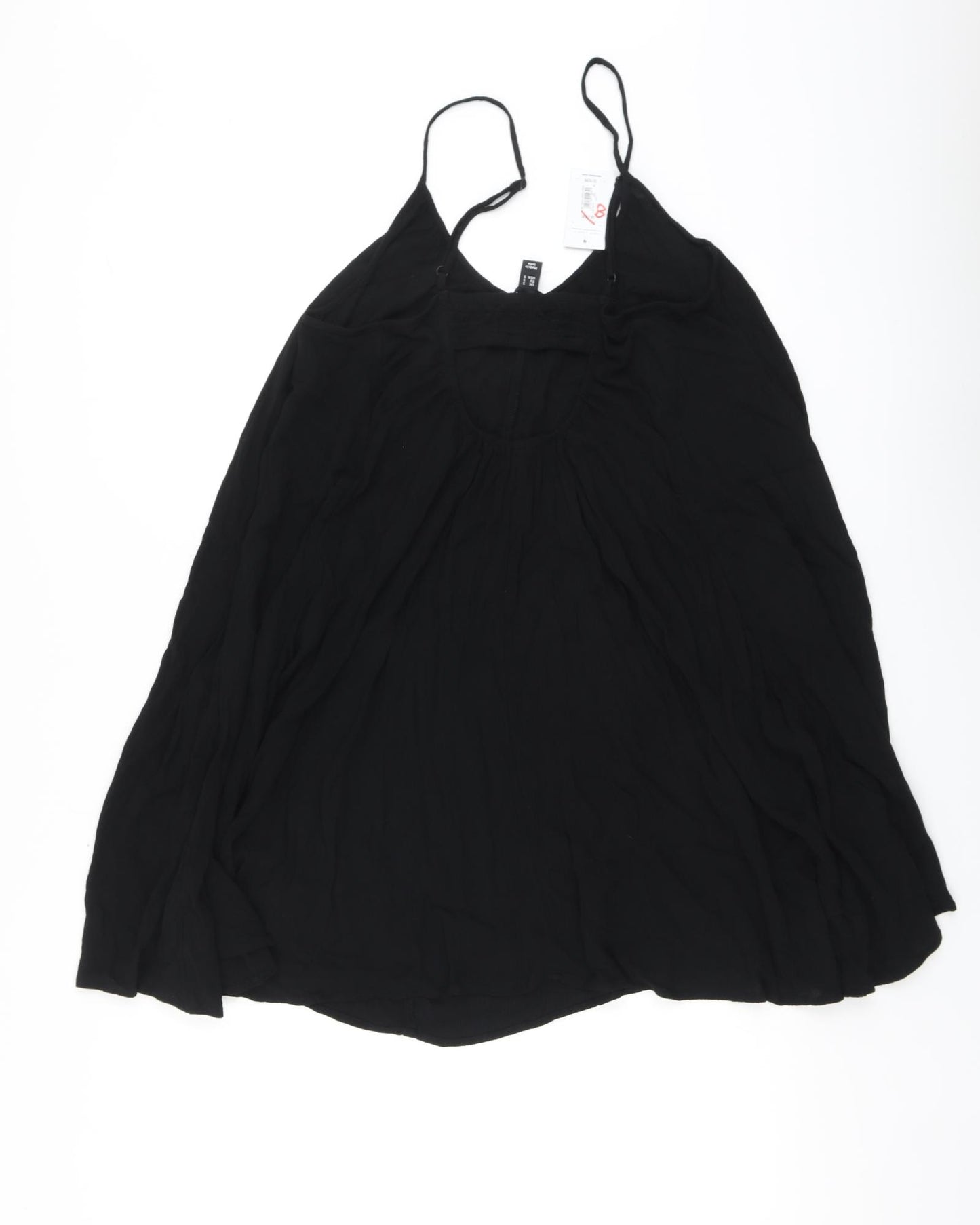 New Look Womens Black Viscose Skater Dress Size S Round Neck - Beachwear