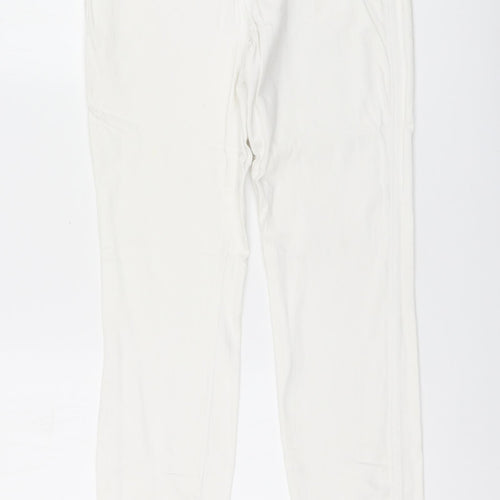 NEXT Womens White Viscose Skinny Jeans Size 10 L28 in Regular Button