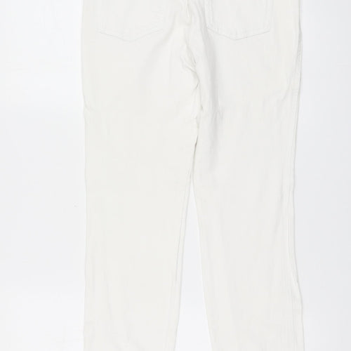 NEXT Womens White Viscose Skinny Jeans Size 10 L28 in Regular Button