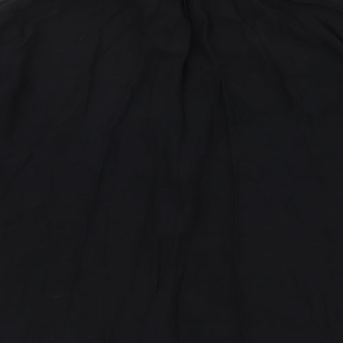 Topshop Womens Black Polyester Basic Blouse Size 10 V-Neck