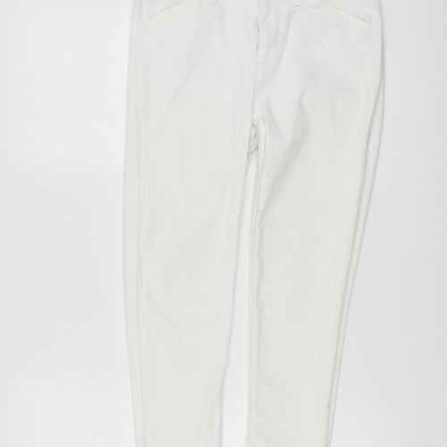 Oasis Womens White Cotton Skinny Jeans Size S L22 in Regular Button