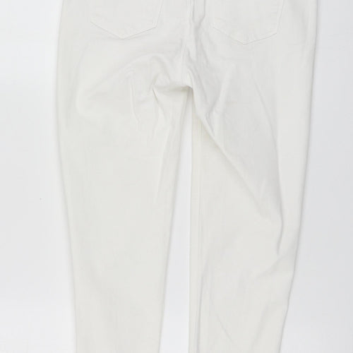 Oasis Womens White Cotton Skinny Jeans Size S L22 in Regular Button