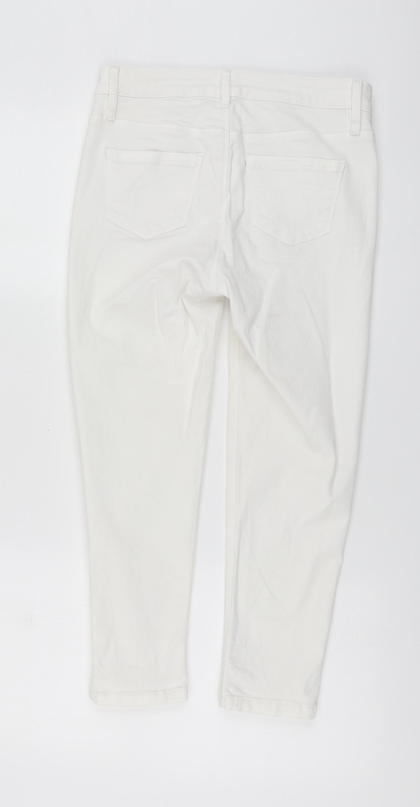 Oasis Womens White Cotton Skinny Jeans Size S L22 in Regular Button