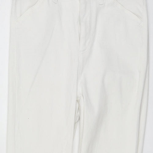 Oasis Womens White Cotton Skinny Jeans Size S L22 in Regular Button