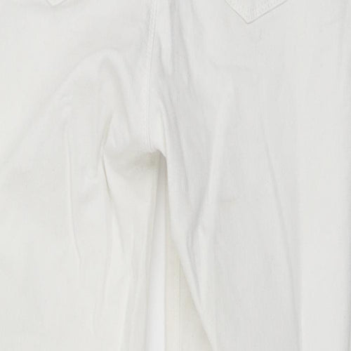 Oasis Womens White Cotton Skinny Jeans Size S L22 in Regular Button