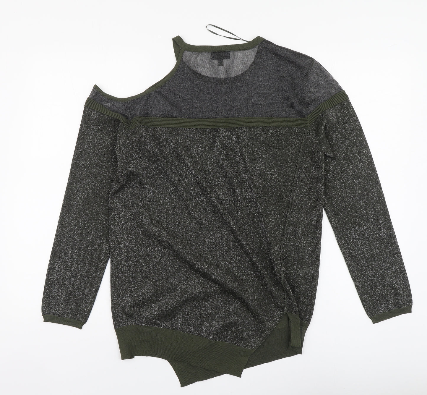 NEXT Womens Green Viscose Basic Blouse Size 10 Round Neck