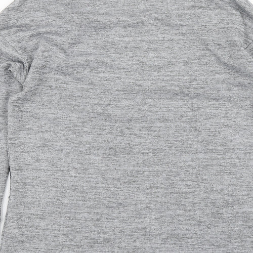 F&F Womens Grey Polyester Basic Blouse Size 8 Round Neck - Lace Detail