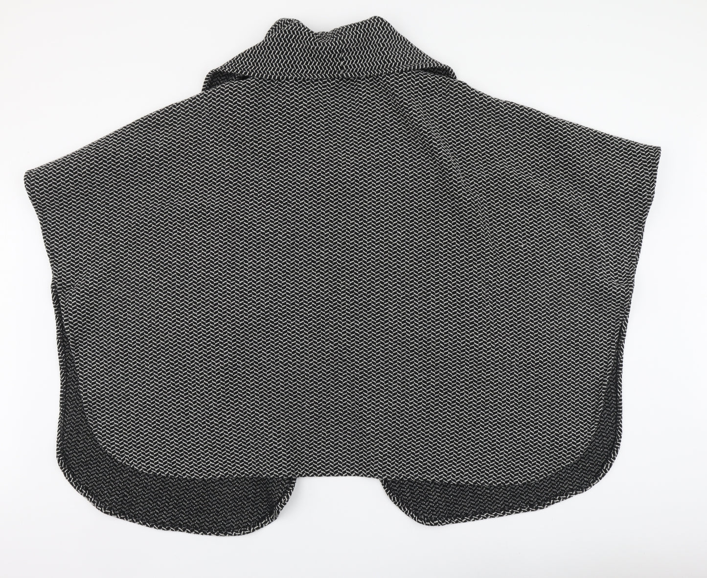 Sway Womens Black Herringbone Jacket Poncho One Size Button