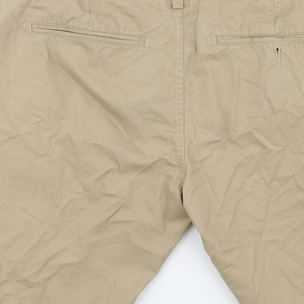 NEXT Mens Beige Cotton Chino Shorts Size 36 Regular Button