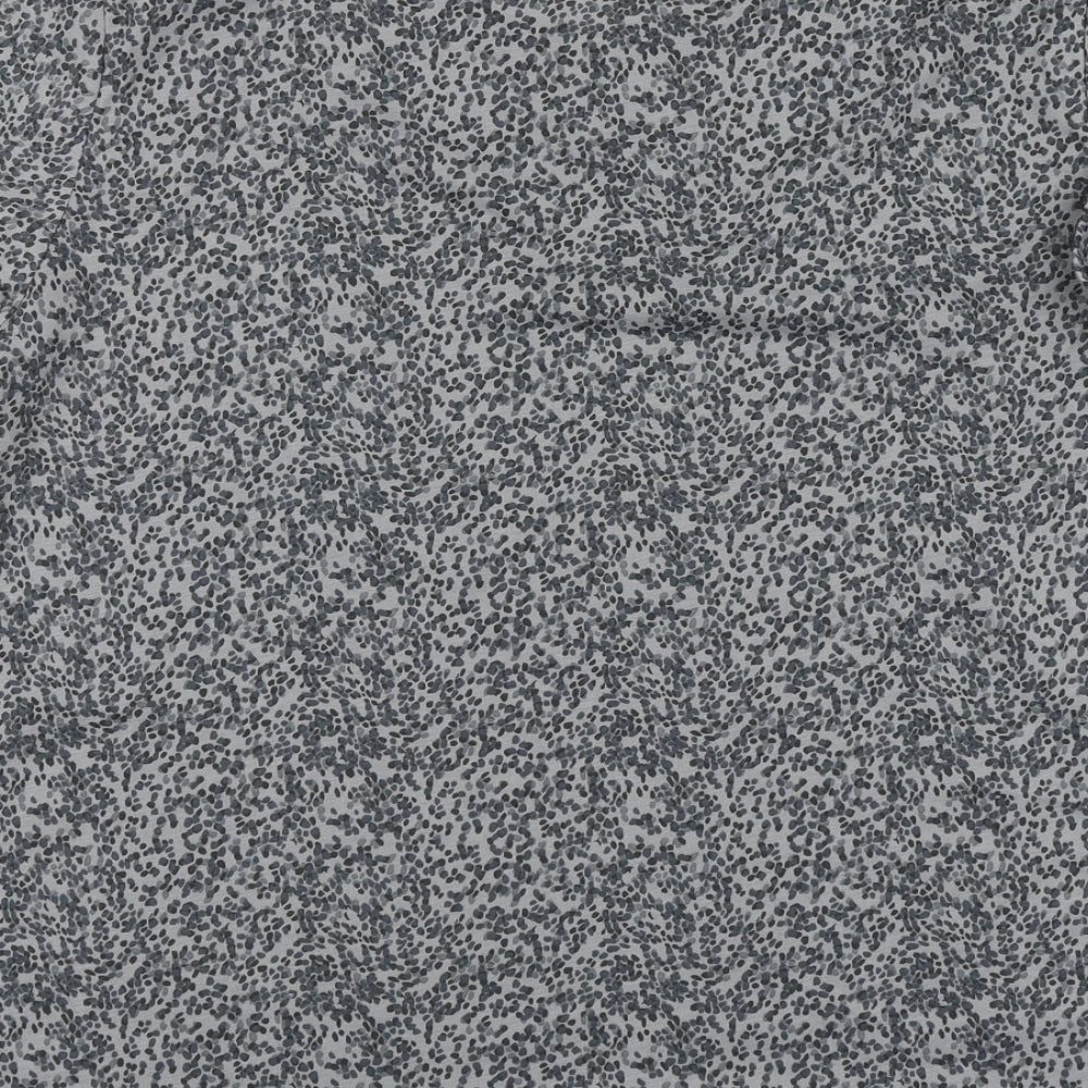 Marks and Spencer Womens Grey Geometric Polyester Basic T-Shirt Size 14 Round Neck