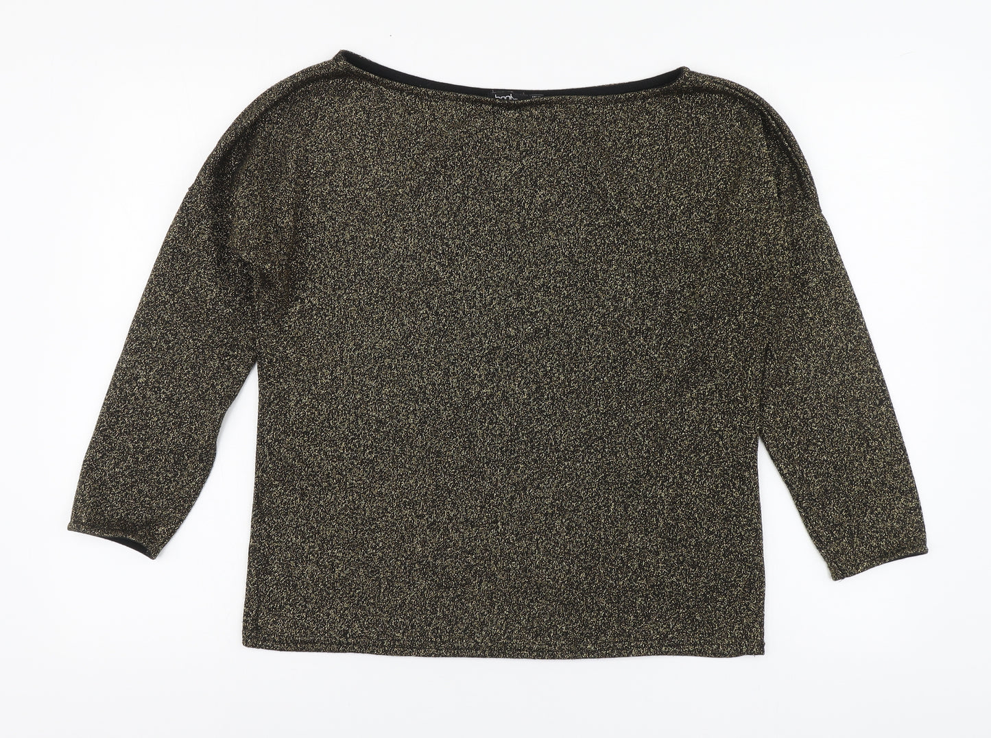 Boohoo Womens Black Boat Neck Polyester Pullover Jumper Size 10