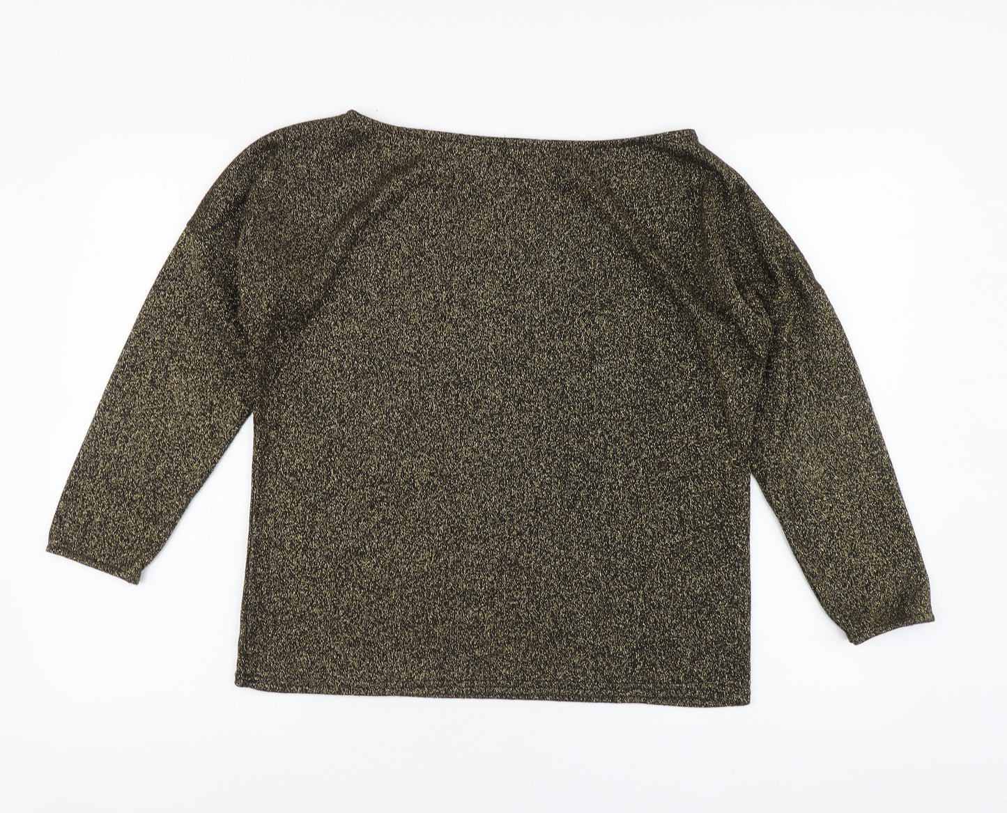 Boohoo Womens Black Boat Neck Polyester Pullover Jumper Size 10