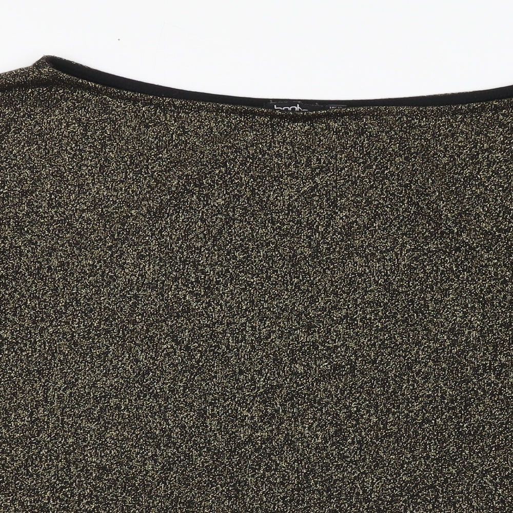 Boohoo Womens Black Boat Neck Polyester Pullover Jumper Size 10