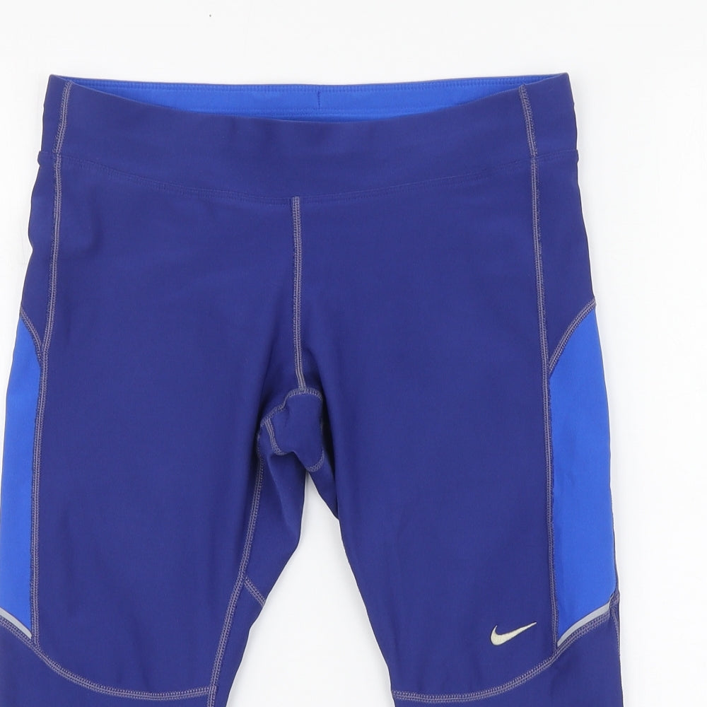 Nike Womens Blue Polyester Capri Leggings Size M L16 in Regular
