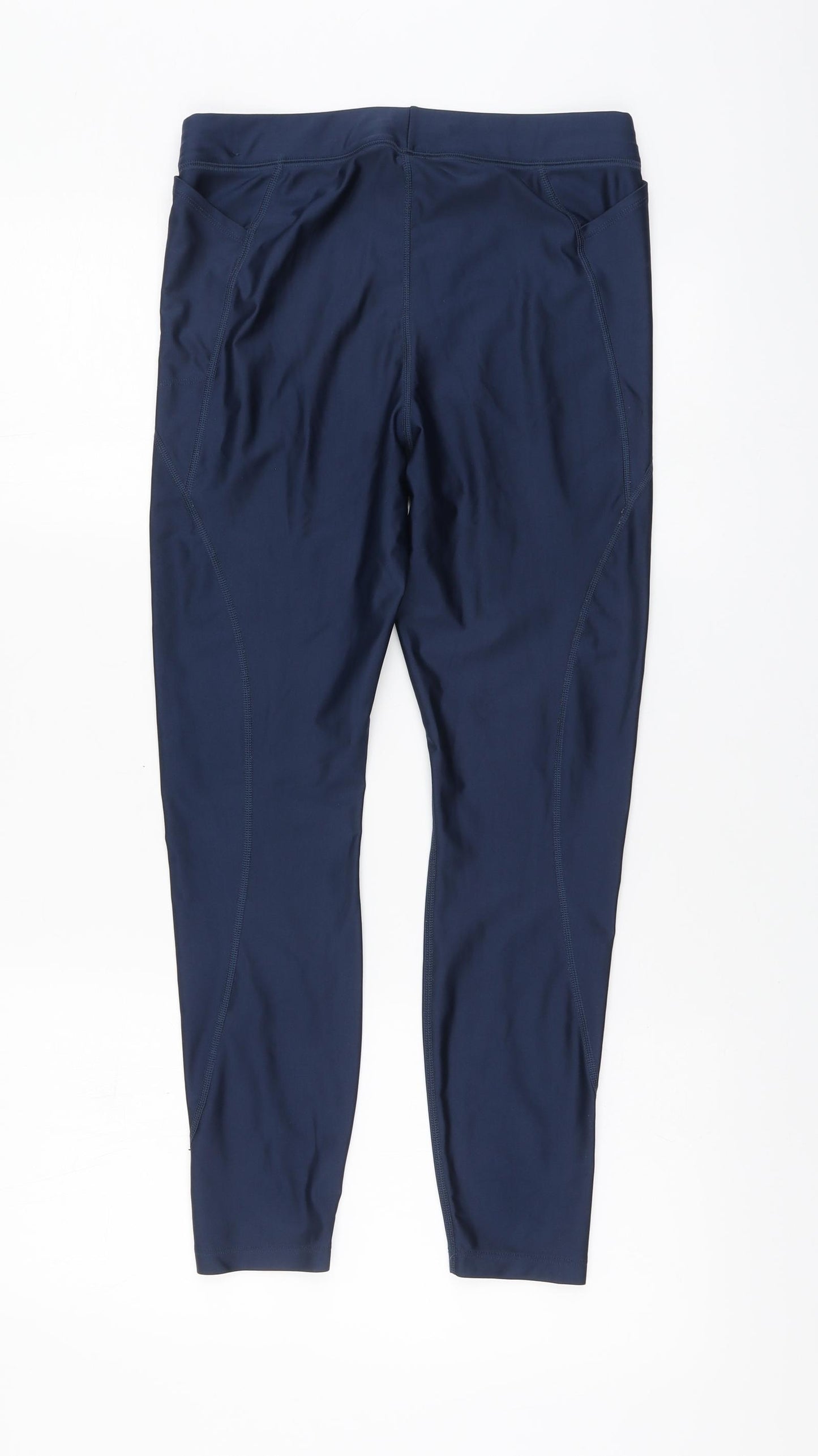 Nike Womens Blue Polyester Compression Leggings Size M L25 in Regular