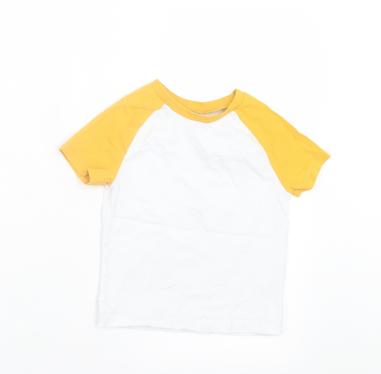George Boys White Cotton Basic T-Shirt Size 2-3 Years Crew Neck Pullover