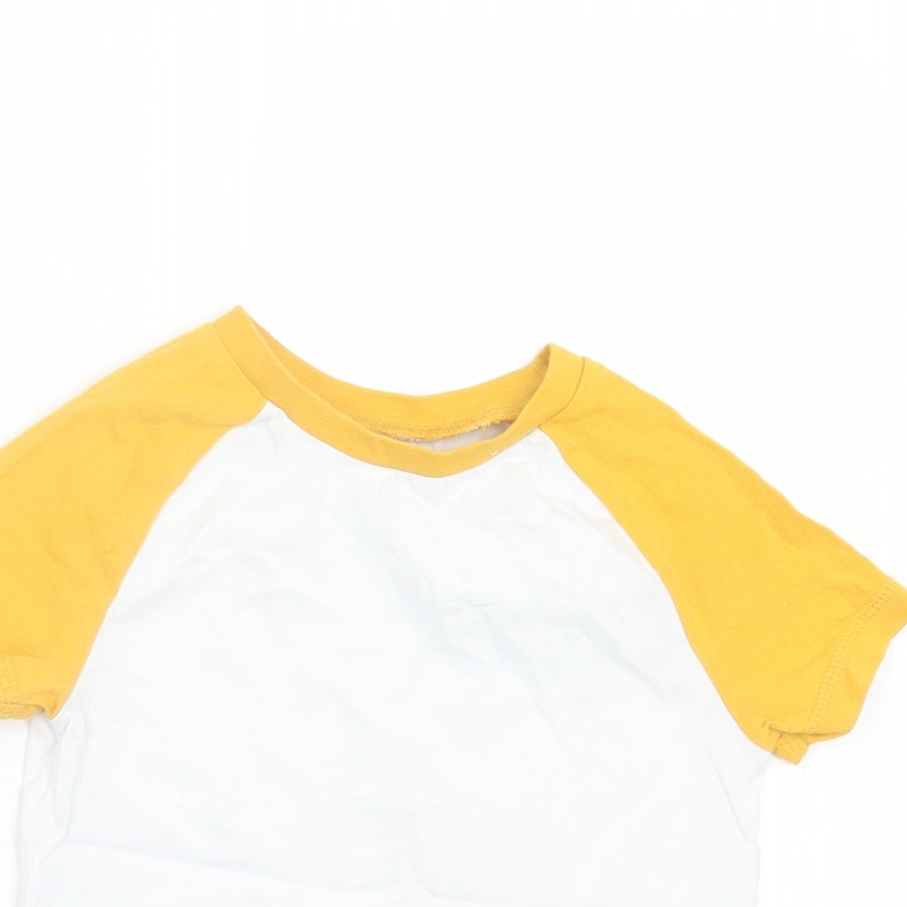 George Boys White Cotton Basic T-Shirt Size 2-3 Years Crew Neck Pullover