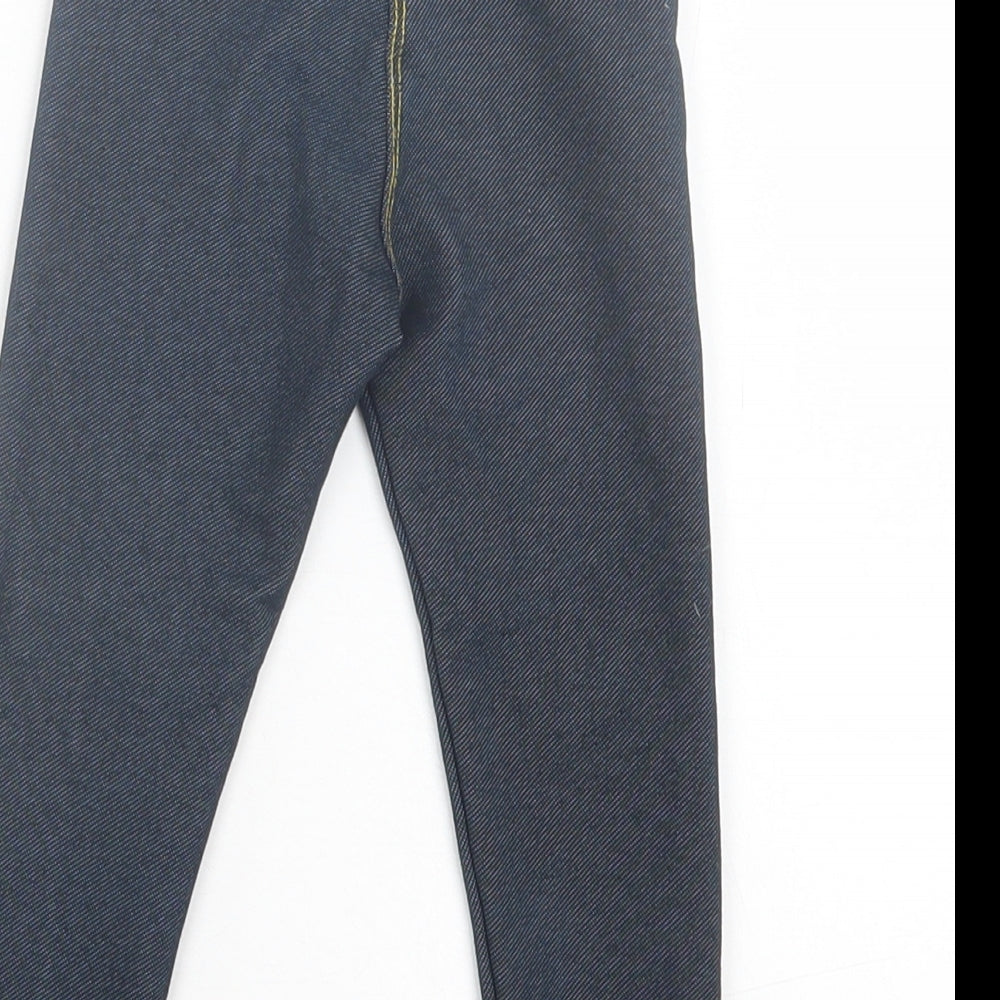 Matalan Girls Blue Cotton Capri Trousers Size 2-3 Years Regular Pullover