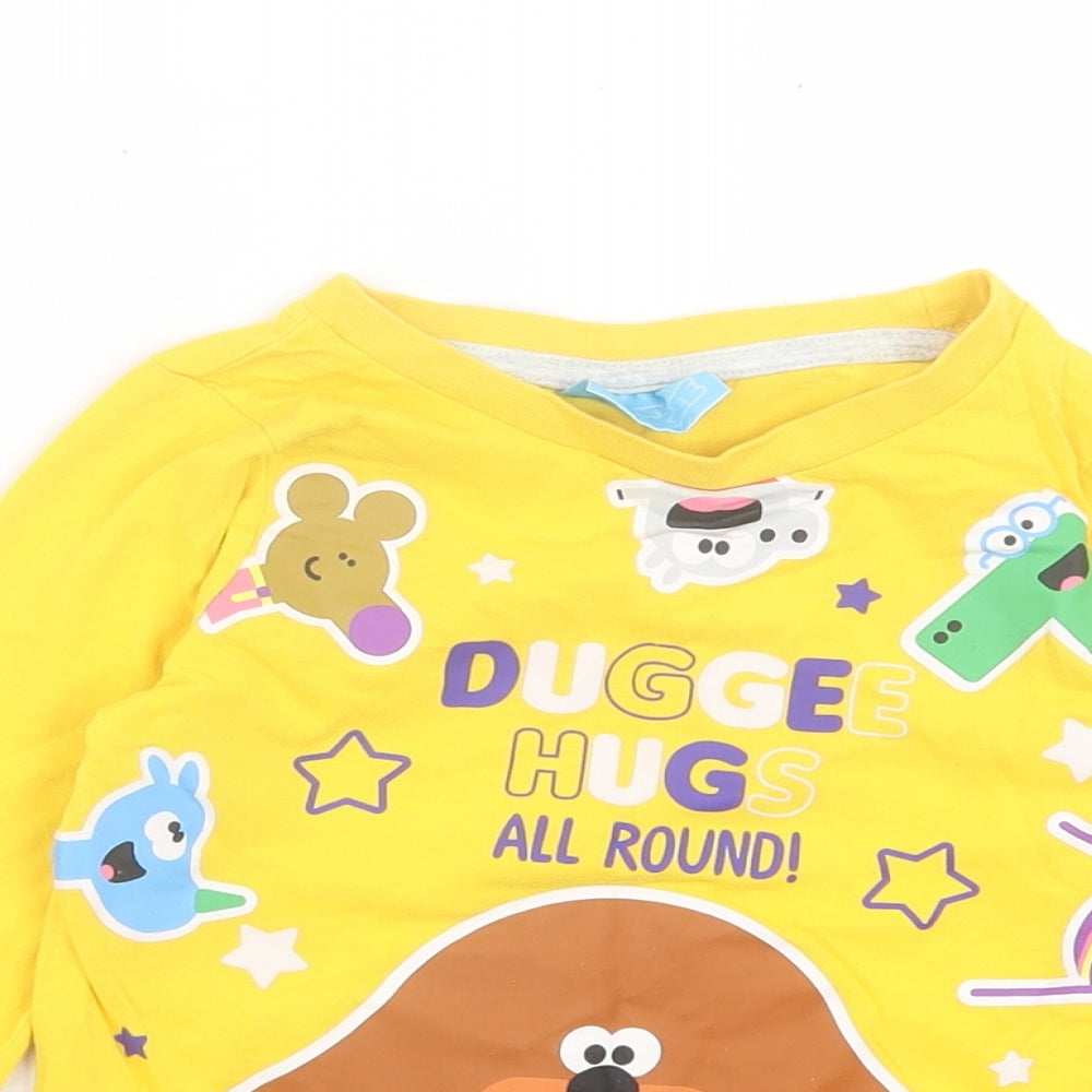 George Boys Yellow Cotton Basic Casual Size 2-3 Years Crew Neck Pullover - Duggee