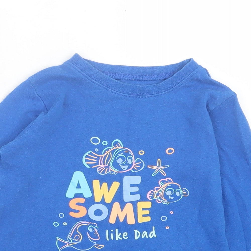 George Boys Blue Cotton Basic Casual Size 2-3 Years Crew Neck Pullover - Awesome like dad. Nemo