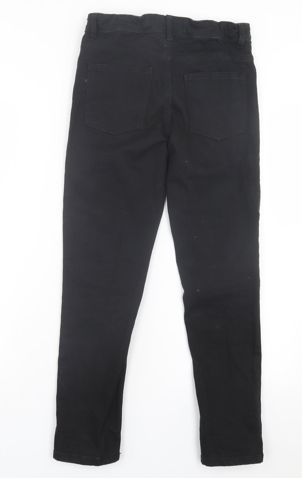 NEXT Boys Black Cotton Skinny Jeans Size 11 Years Regular Zip - Long Leg