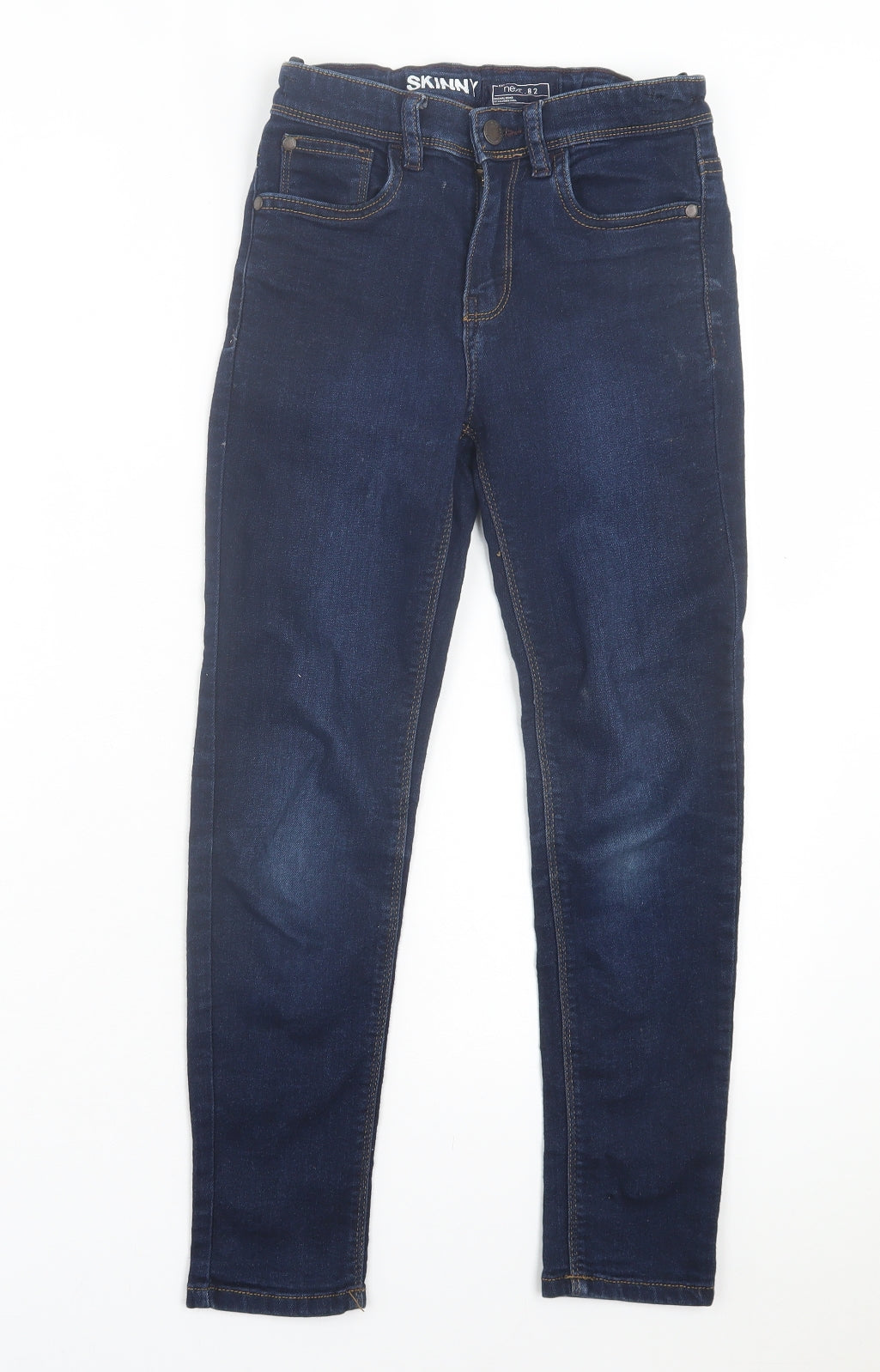 NEXT Boys Blue Cotton Skinny Jeans Size 10 Years Regular Button
