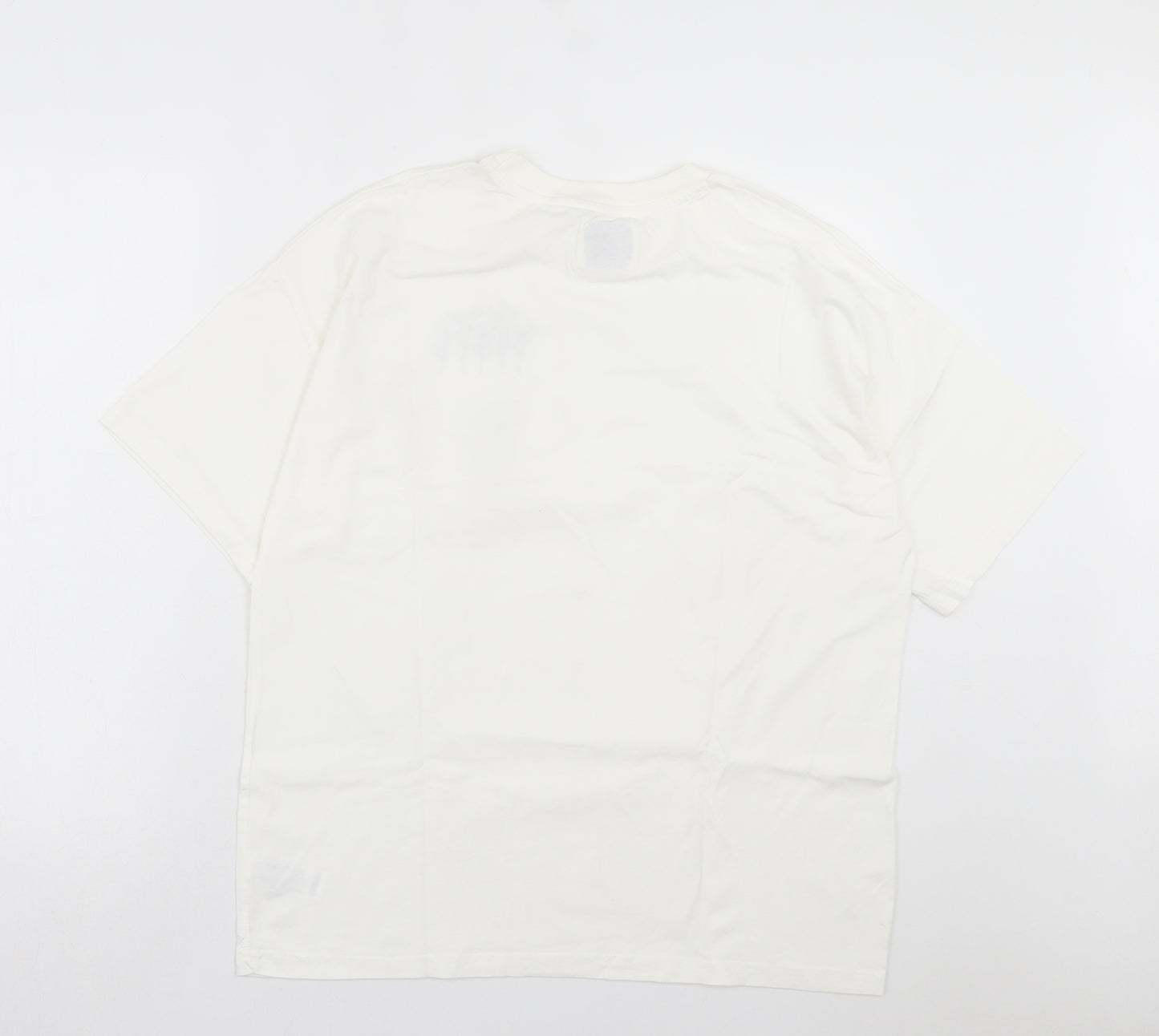 Primark Womens White Floral Cotton Basic T-Shirt Size S Crew Neck - Winnie the Pooh