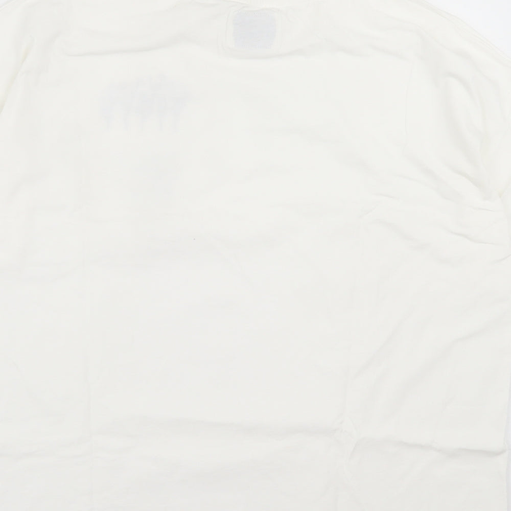 Primark Womens White Floral Cotton Basic T-Shirt Size S Crew Neck - Winnie the Pooh