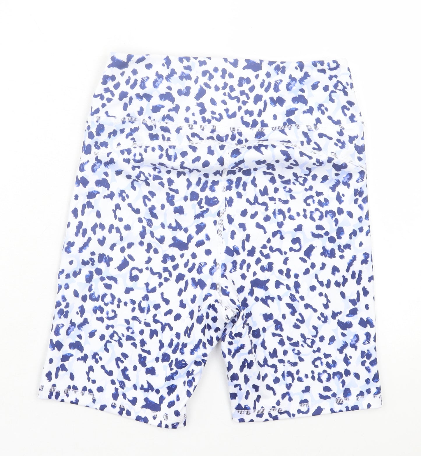 Joyspels Womens Blue Animal Print Polyester Compression Shorts Size S L6 in Regular - Leopard Print