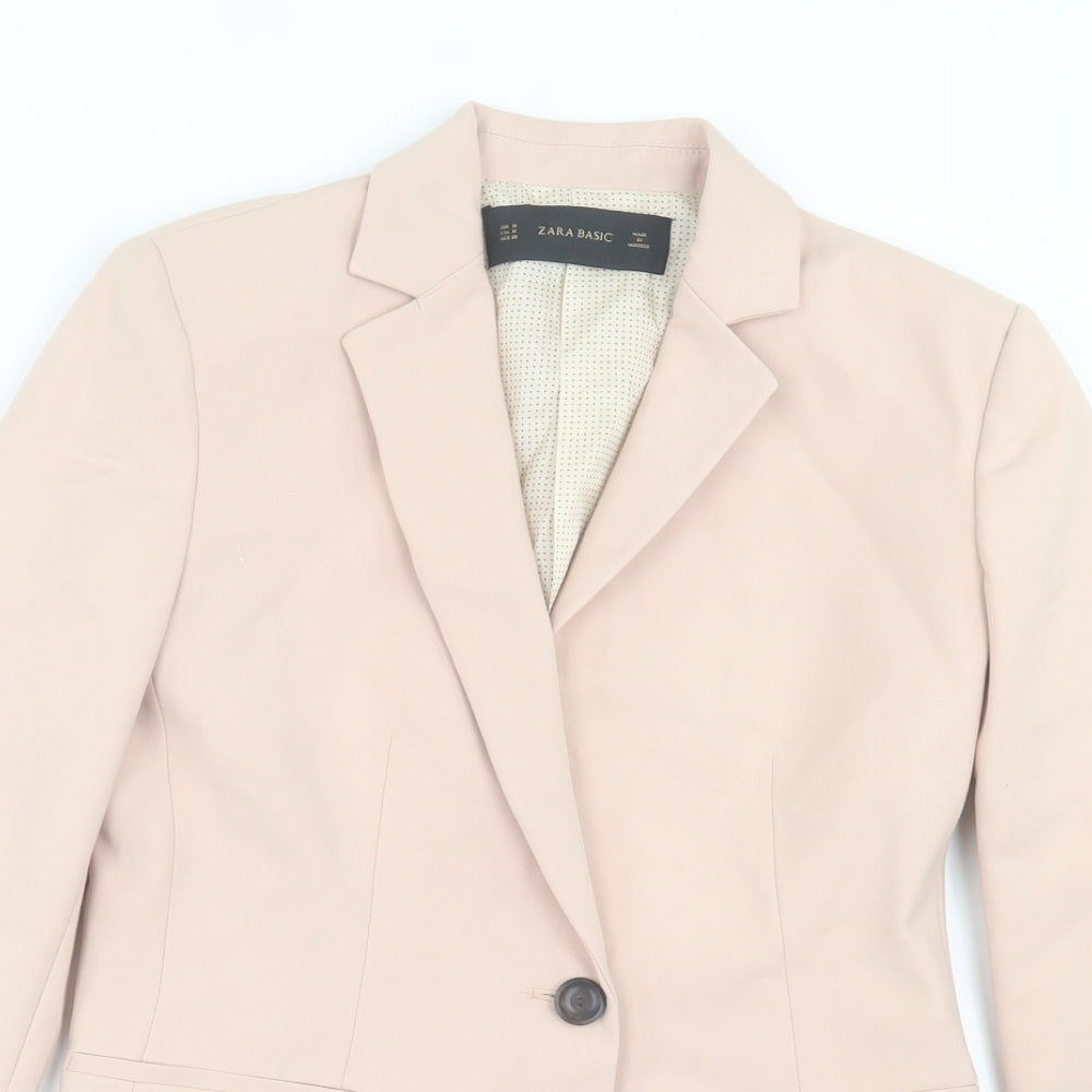 Zara Womens Pink Jacket Blazer Size M Button