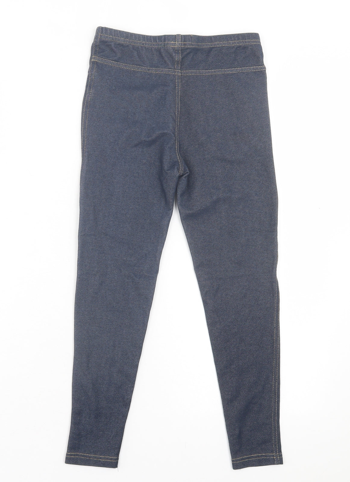 Primark Girls Blue Cotton Jegging Trousers Size 8-9 Years Regular Pullover - Dark Blue