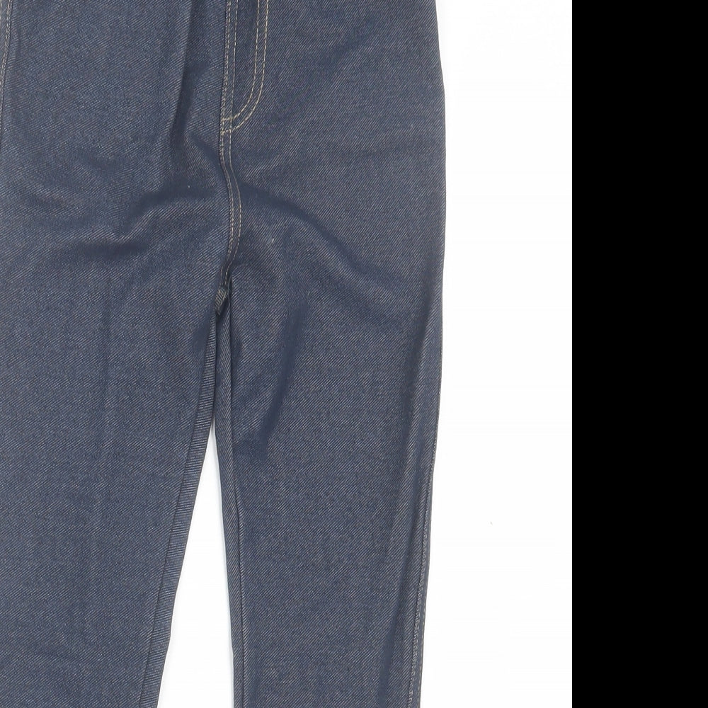Primark Girls Blue Cotton Jegging Trousers Size 8-9 Years Regular Pullover - Dark Blue