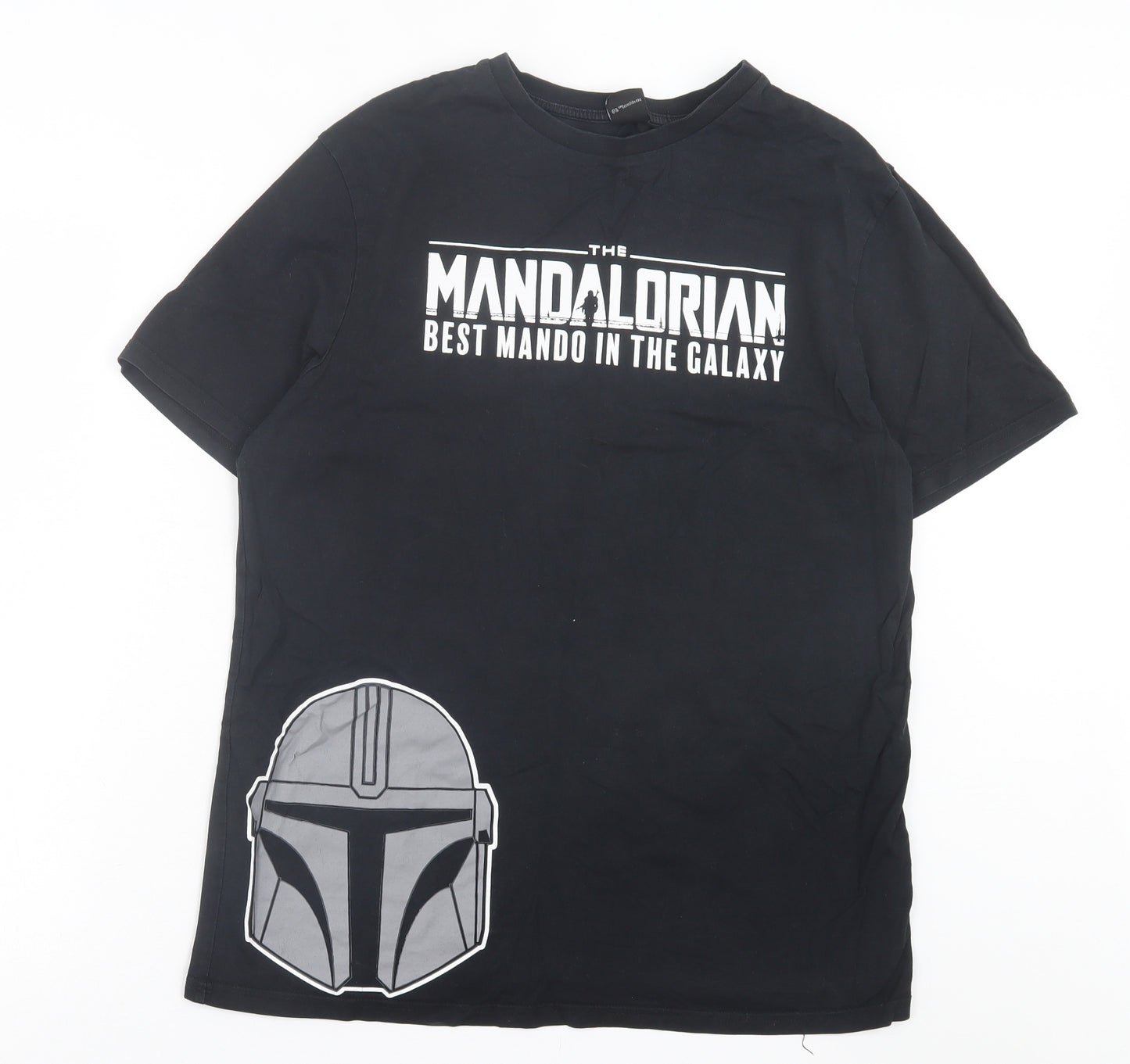 George Mens Black Cotton T-Shirt Size L Crew Neck - Star Wars