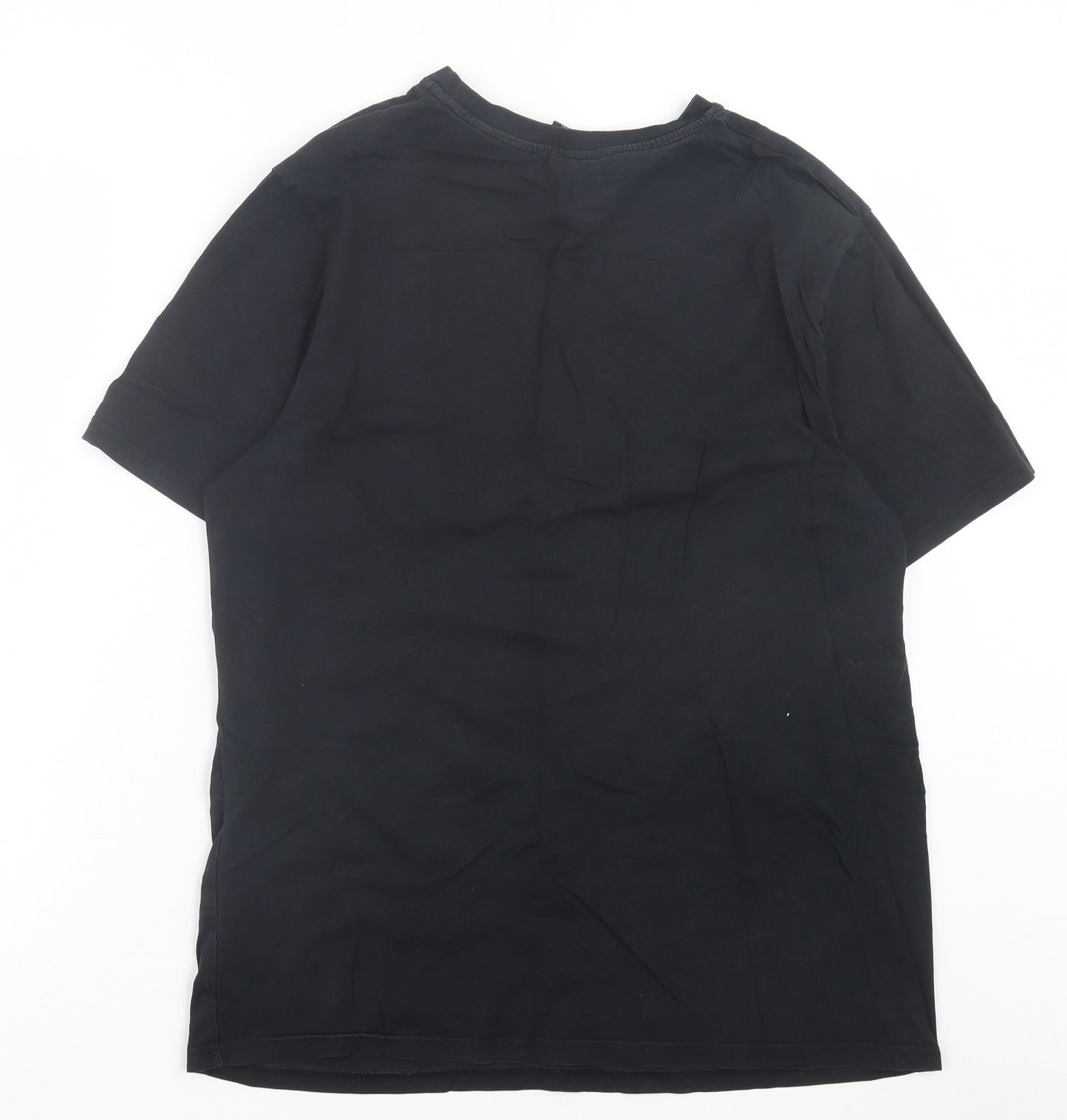 George Mens Black Cotton T-Shirt Size L Crew Neck - Star Wars
