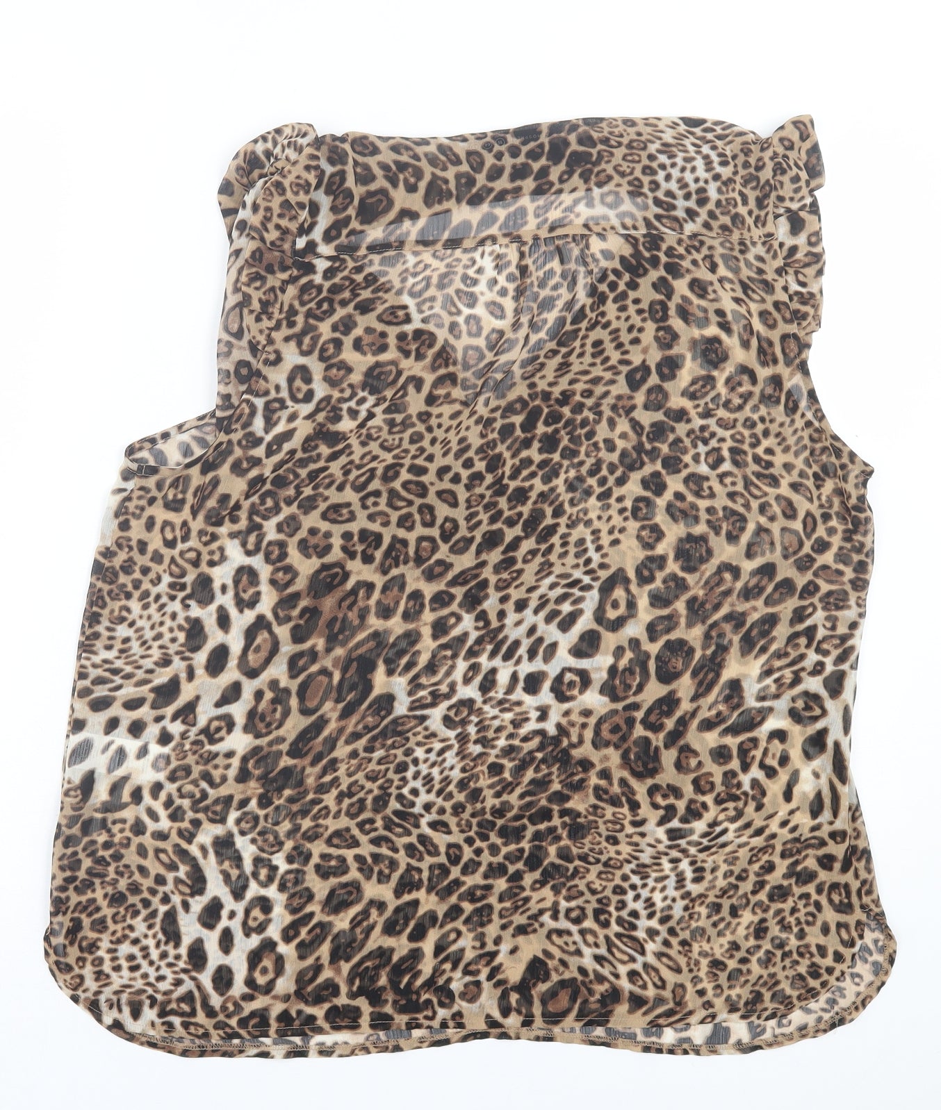 Atmosphere Womens Brown Animal Print Polyester Basic Blouse Size 16 V-Neck - Tie Front. Leopard Print