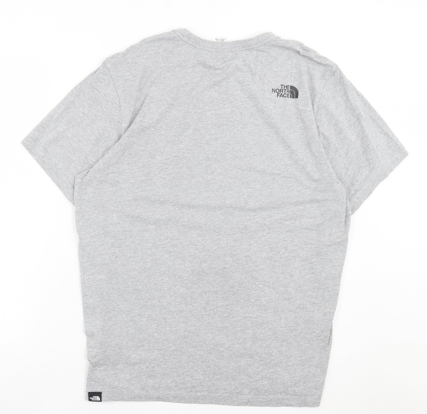 The North Face Mens Grey Cotton T-Shirt Size L Crew Neck
