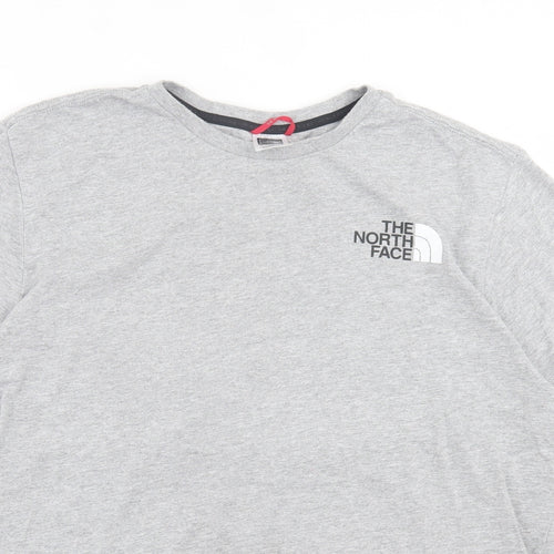 The North Face Mens Grey Cotton T-Shirt Size L Crew Neck