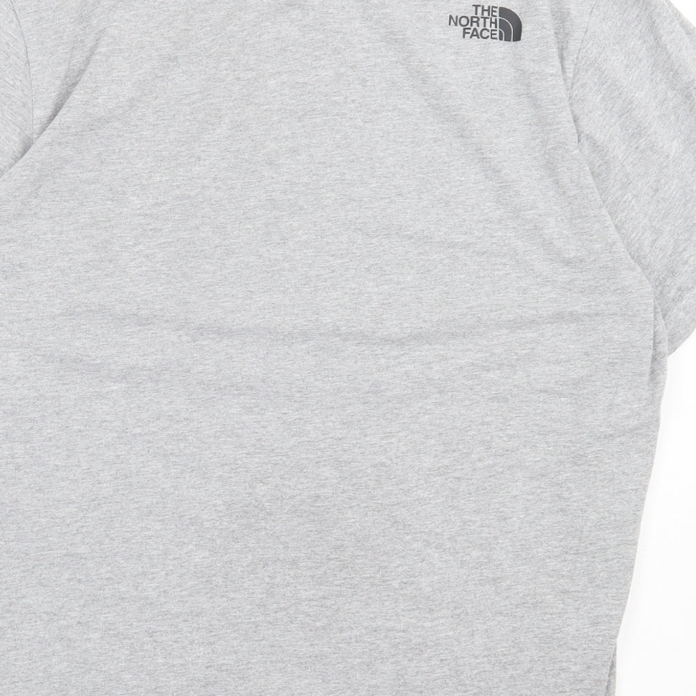The North Face Mens Grey Cotton T-Shirt Size L Crew Neck