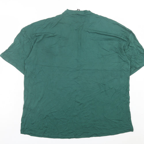 Missguided Womens Green Viscose Basic T-Shirt Size 16 Crew Neck
