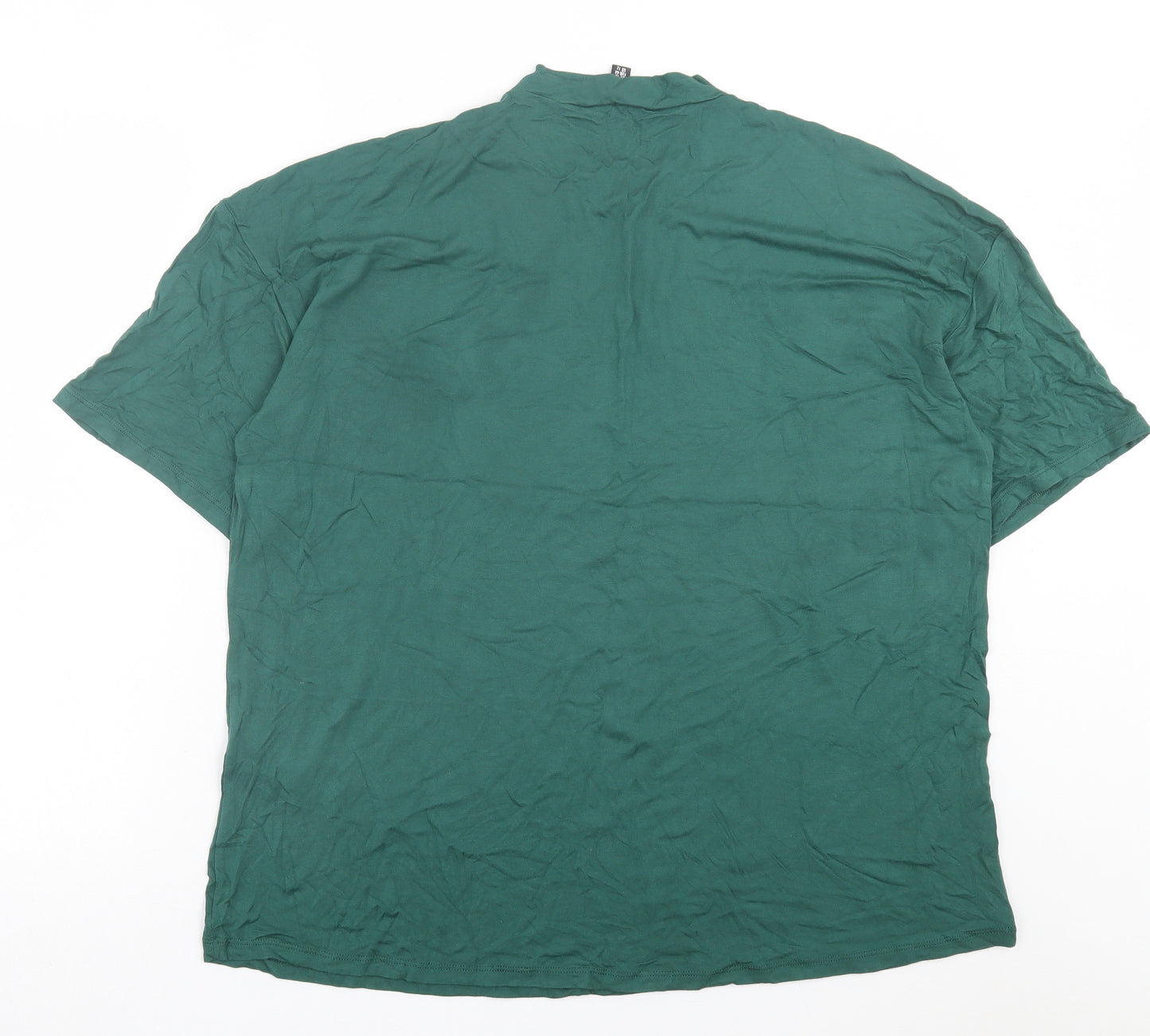 Missguided Womens Green Viscose Basic T-Shirt Size 16 Crew Neck