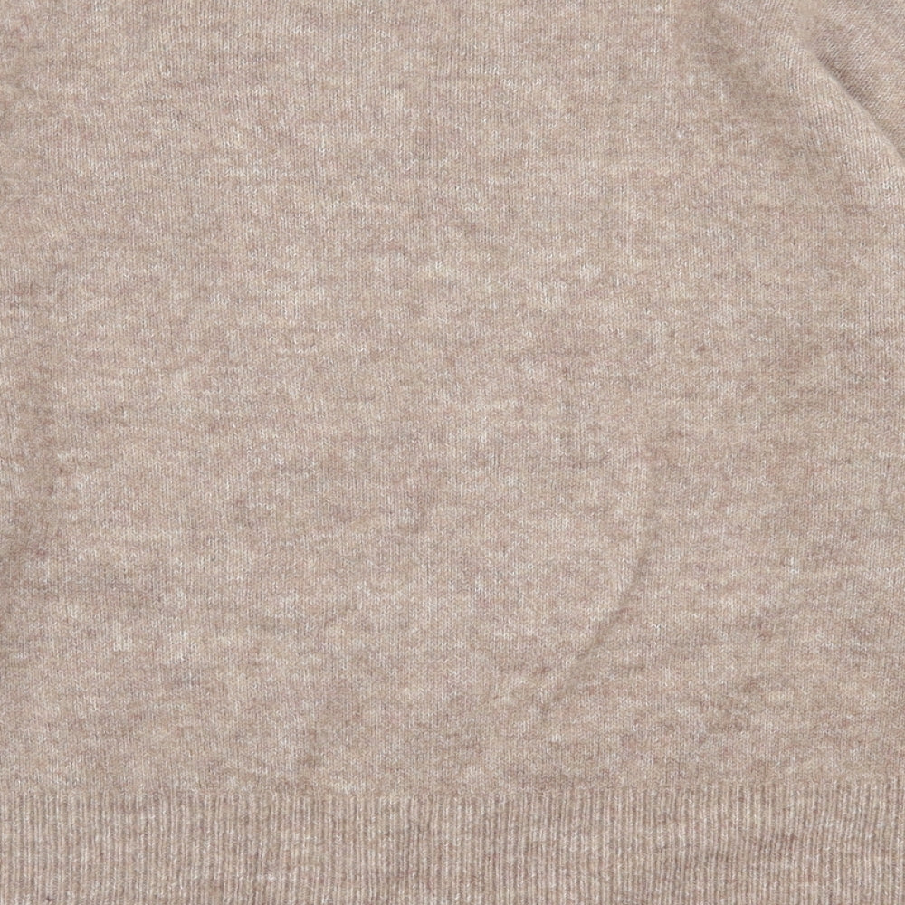 Papaya Womens Brown High Neck Acrylic Pullover Jumper Size M - Cuffed Sleeves