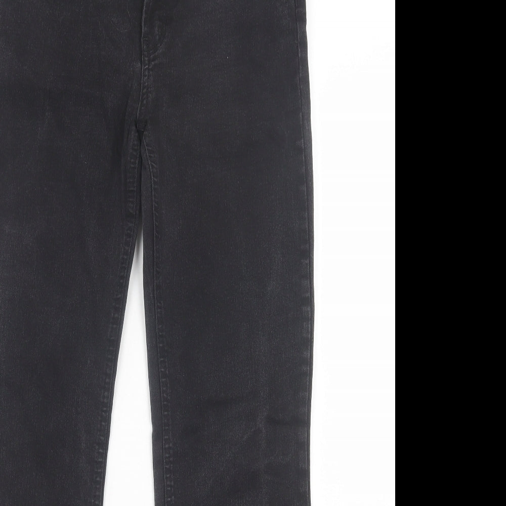 Pull&Bear Womens Black Cotton Flared Jeans Size 12 L30 in Regular Button - Flare