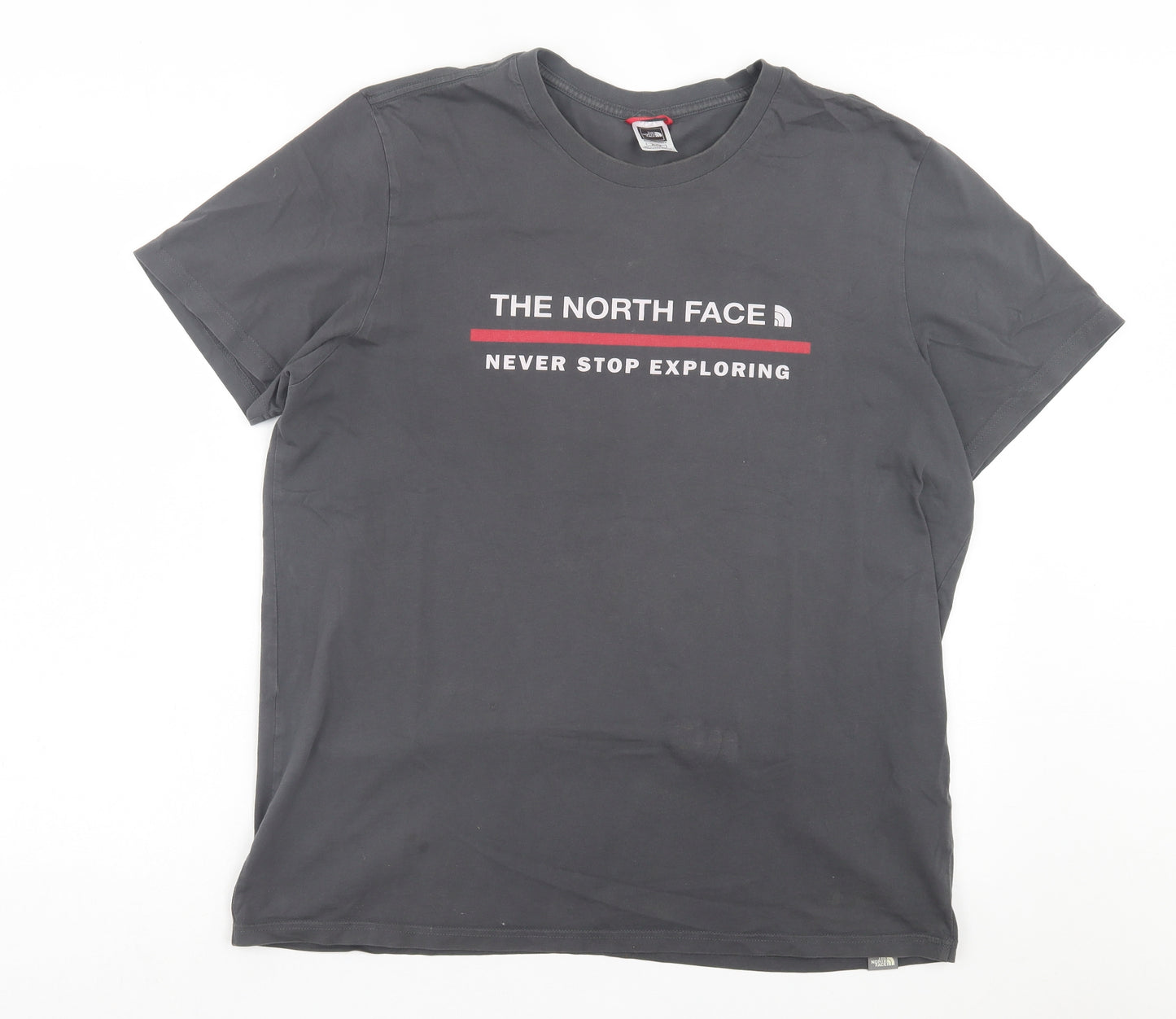 The North Face Mens Grey Cotton T-Shirt Size XL Crew Neck