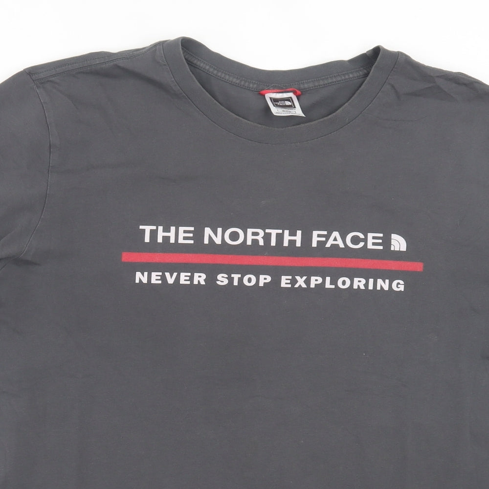 The North Face Mens Grey Cotton T-Shirt Size XL Crew Neck