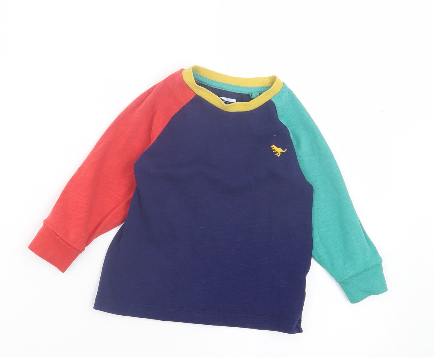 NEXT Boys Multicoloured Cotton Basic Casual Size 12-18 Months Crew Neck Pullover - Blue, Red & Green